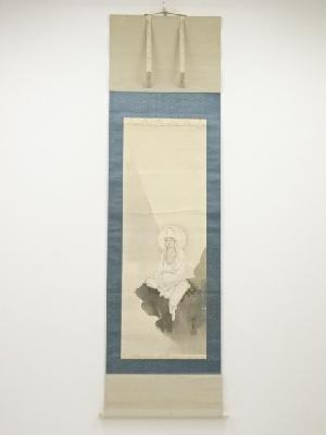 JAPANESE HANGING SCROLL / HAND PAINTED / KANNON GODDESS OF MERCY